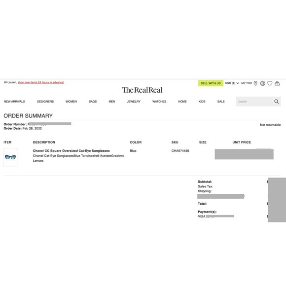 *VINTAGE* Chanel Oversized Cat-Eye Sunglasses I Authenticity pictured - Picture 6 of 6